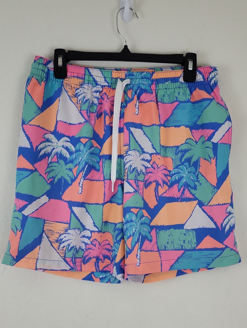 Chubbies Neon Tropical Palm Print Swim Shorts 7" Inseam Size Medium
